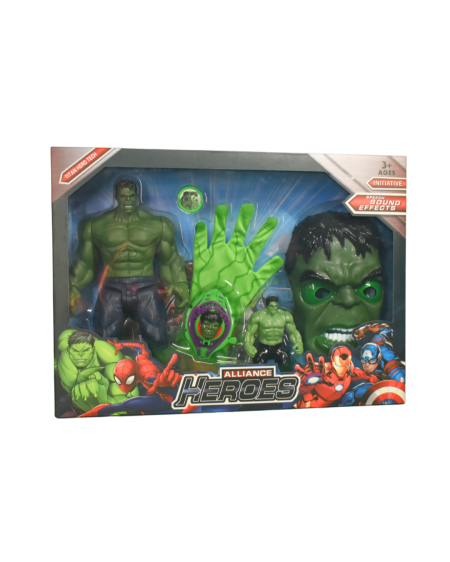 مجموعة هالك الخارق مع القناع والإكسسوارات – Hulk Hero Set JD263 💚